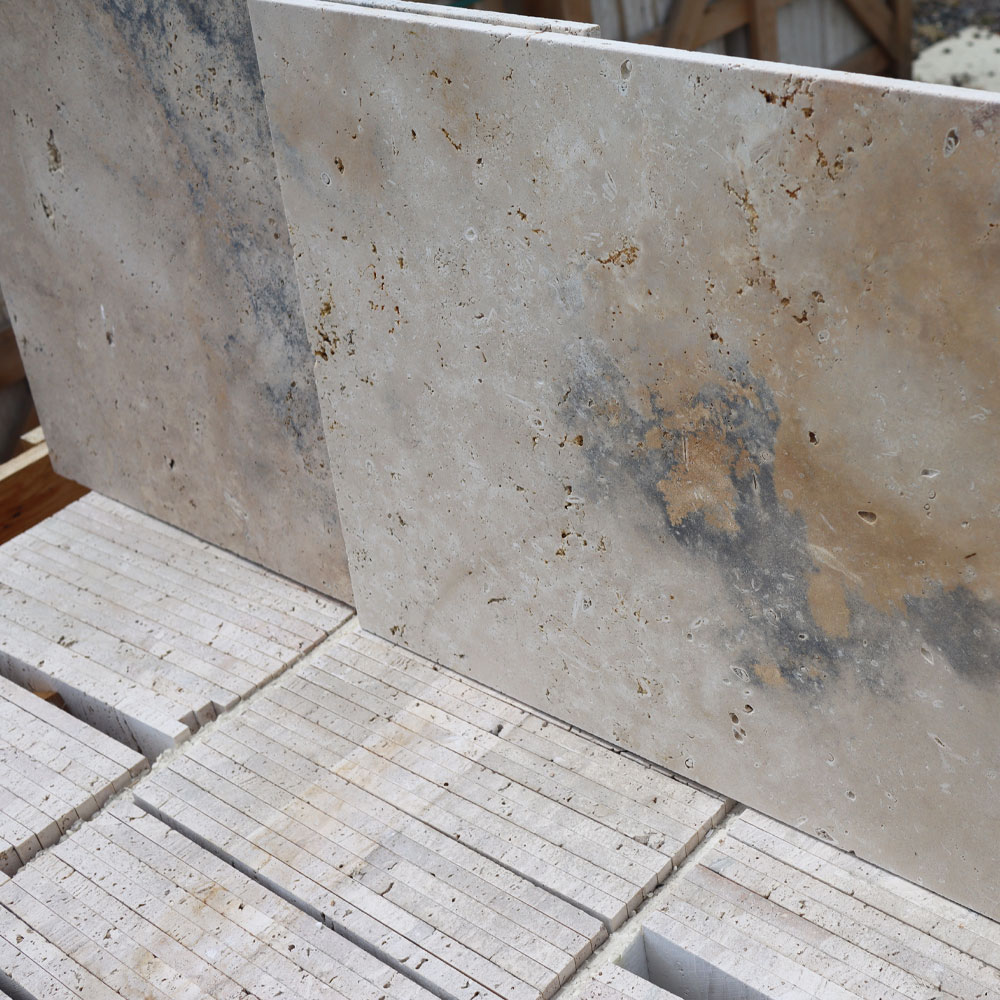 Travertin scabas antic, 40,6 × 61 × 1,2 cm