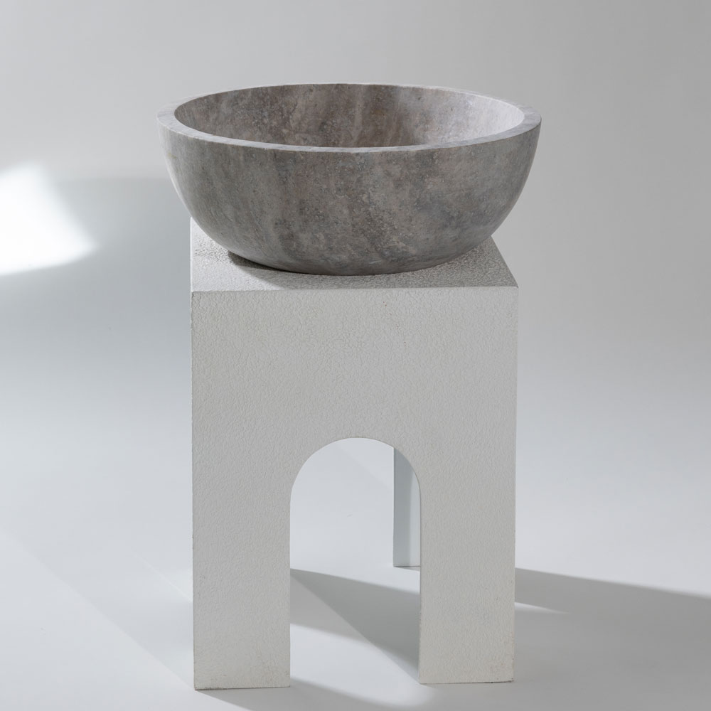 Lavoar travertin silver