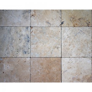 Travertin antic country pentru pavaj, 30,5 × 30,5 × 3 cm