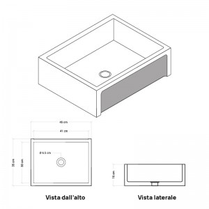 Chiuvetă din beton Madrid, negru