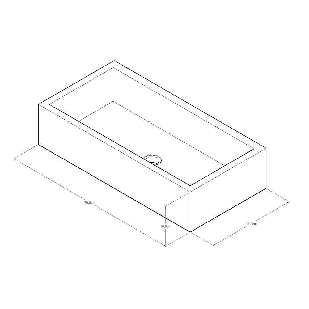 Chiuvetă din beton Madrid XL, gri