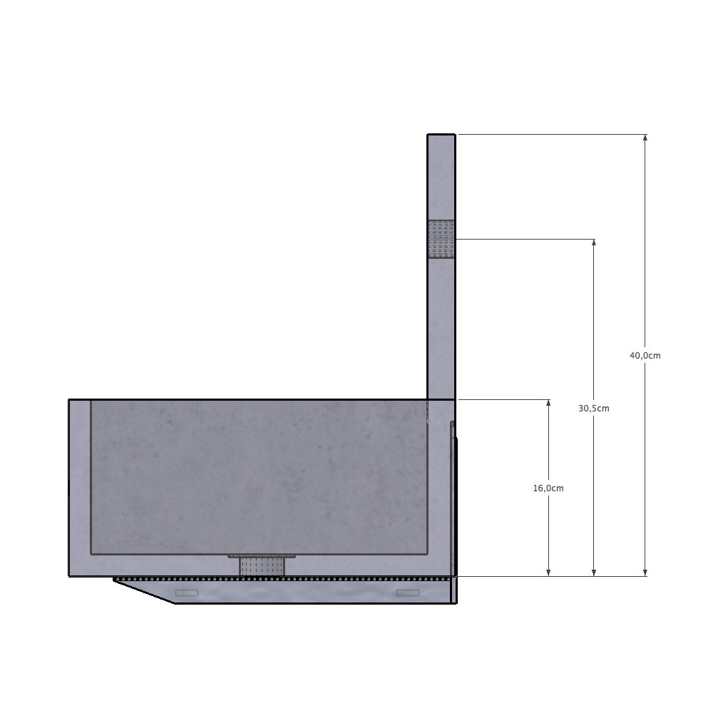Chiuvetă cu placă din beton Q-Madrid, negru