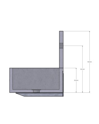 Chiuvetă cu placă din beton Q-Madrid, negru