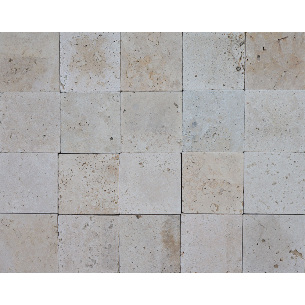 Travertin clasic bej 10 × 10 × 1 cm