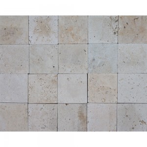 Travertin clasic bej 10 × 10 × 1 cm