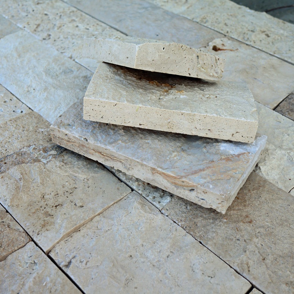 Travertin classic spalturi, 10 × FL × 2 cm