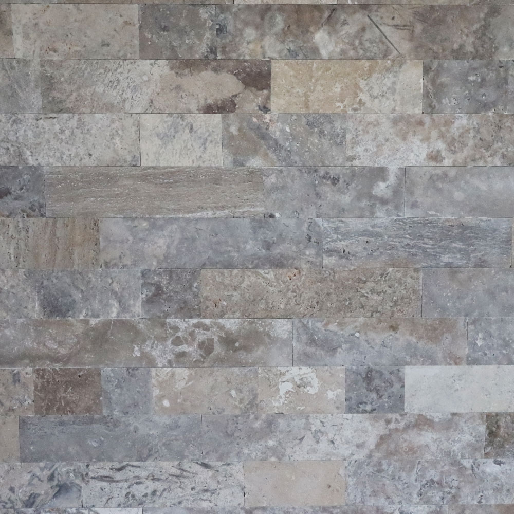 Travertin silver tăiat și antichizat, 10 × FL × 1 cm