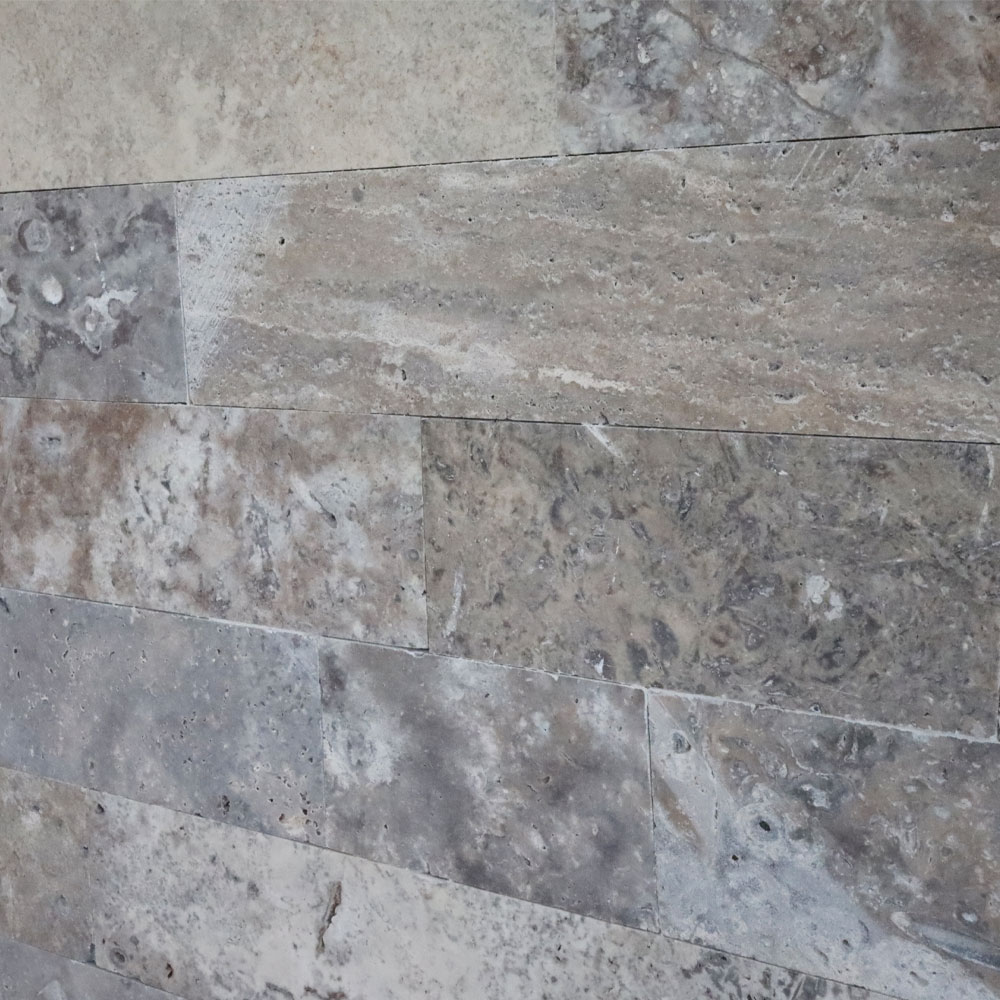 Travertin silver tăiat și antichizat, 10 × FL × 1 cm