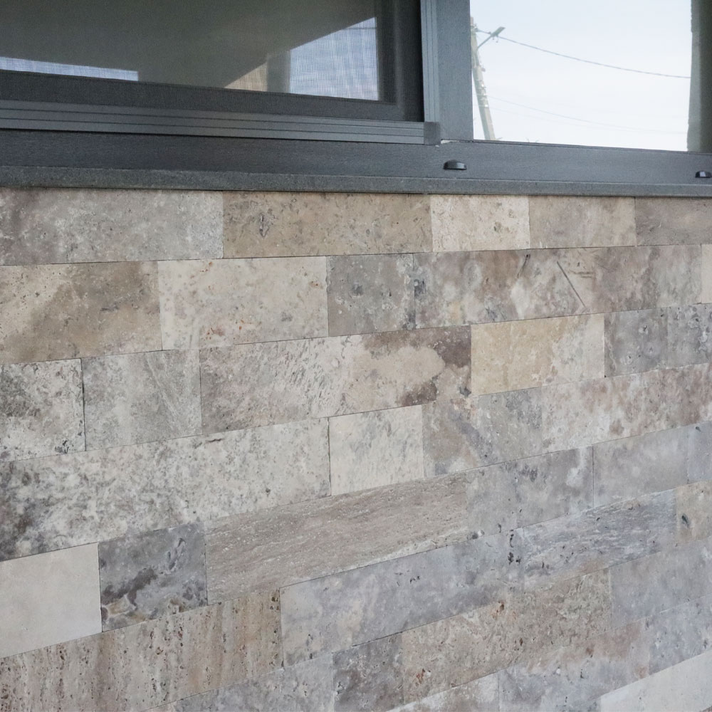Travertin silver tăiat și antichizat, 10 × FL × 1 cm